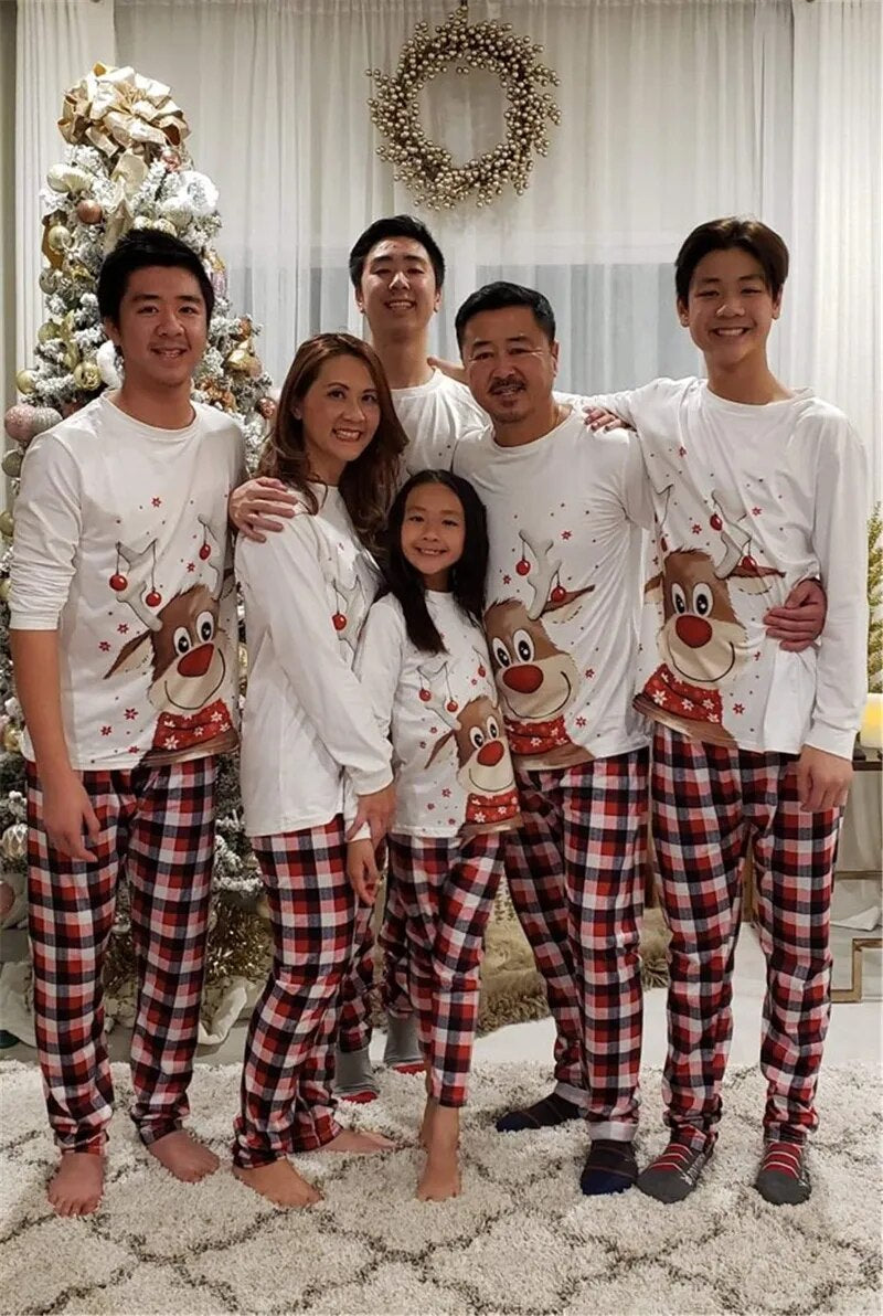  Winter Christmas Pajamas for Family Mom/Dad/Kids/Dog Deer Pajamas