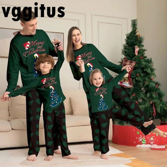 Family Matching Outfit Christmas New Spring Autumn Pajamas Sets Holiday Long Sleeves Homewear a Family of Five Sleepcoat H109