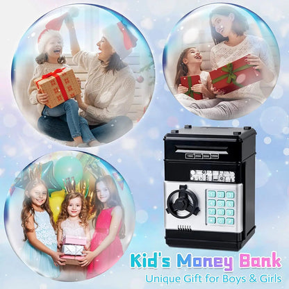 Electronic Piggy Bank Password Safe Box for Children, Coins, Cash, ATM Machine Kid Gifts