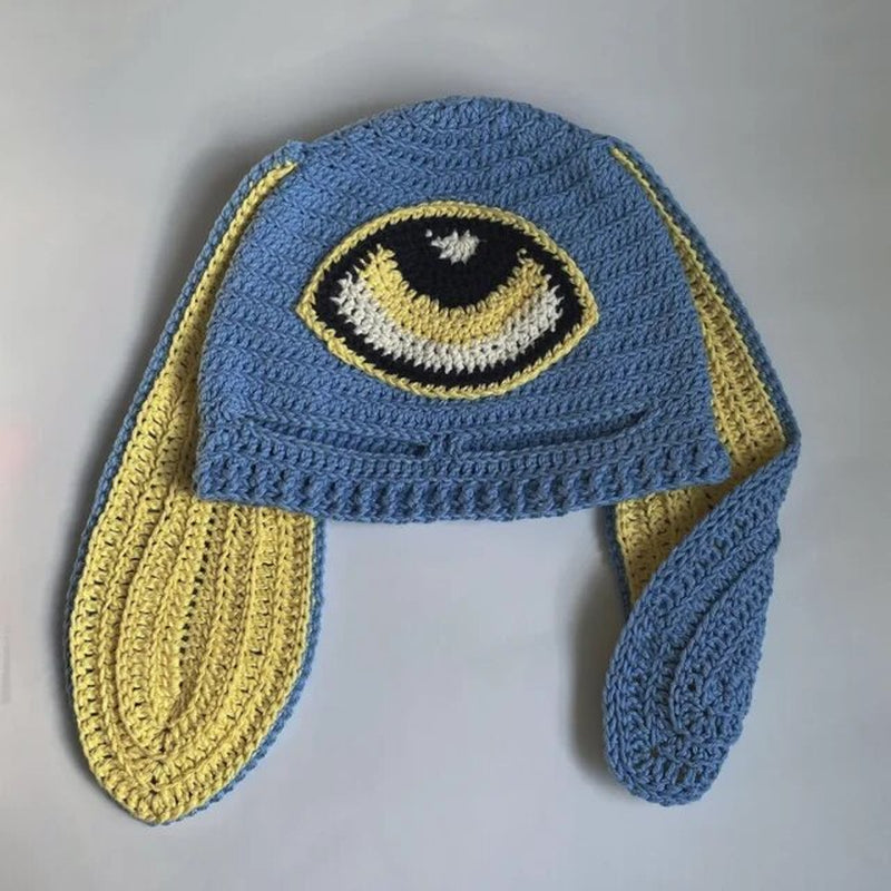 Cosplay Girls Cute Cartoon Animal Ears Cap, Knitted Bunny Ears, Windproof Mask