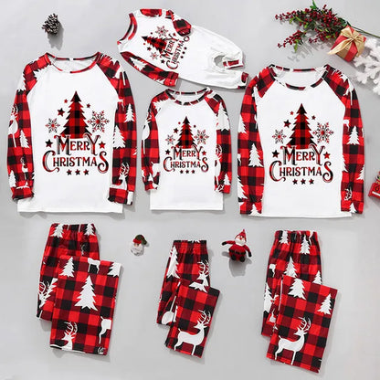Christmas Family Matching Pajamas Sets Cotton, Long Sleeve Top+Pants Women/Men/Children