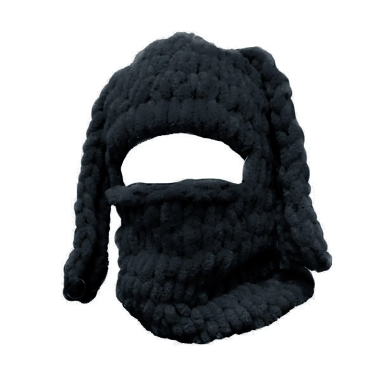 Adults Rabbit Ear Hat Funny Soft Balaclava Knitted with Ears Winter Crochet Hat 