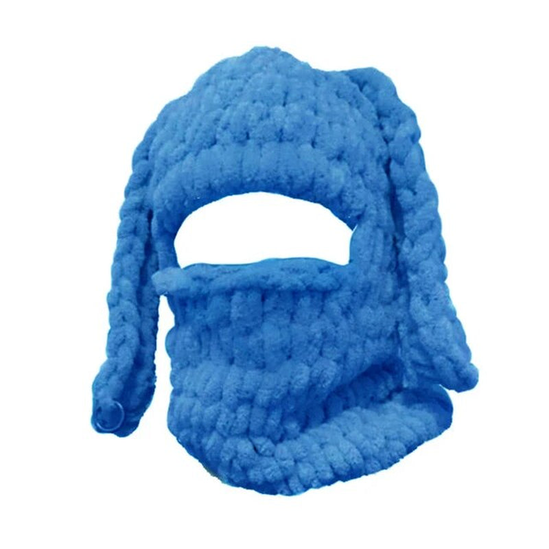 Adults Rabbit Ear Hat Funny Soft Balaclava Knitted with Ears Winter Crochet Hat 