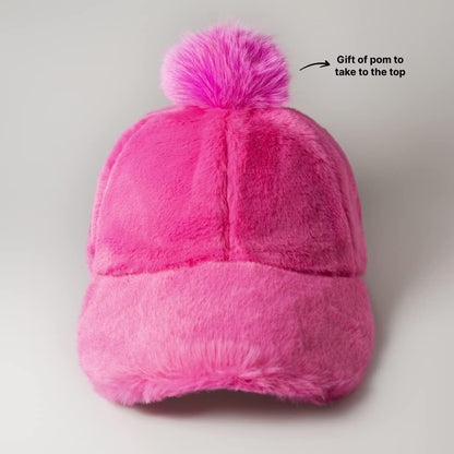 Everyday Winter Fur Baseball Cap for Women Men Fleece Dad Hat Unisex Adjustable Lightweight Polo Style Curved Brim
