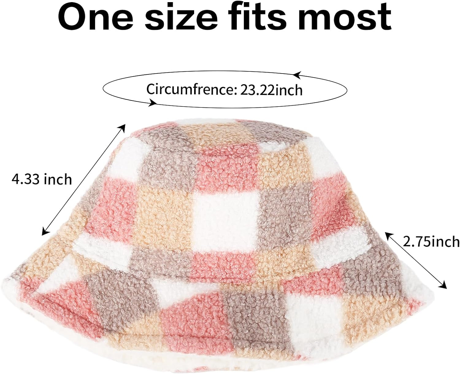 Winter Fluffy Faux Fur Plush Warm Hats Cute Fuzzy Bucket Hat for Women