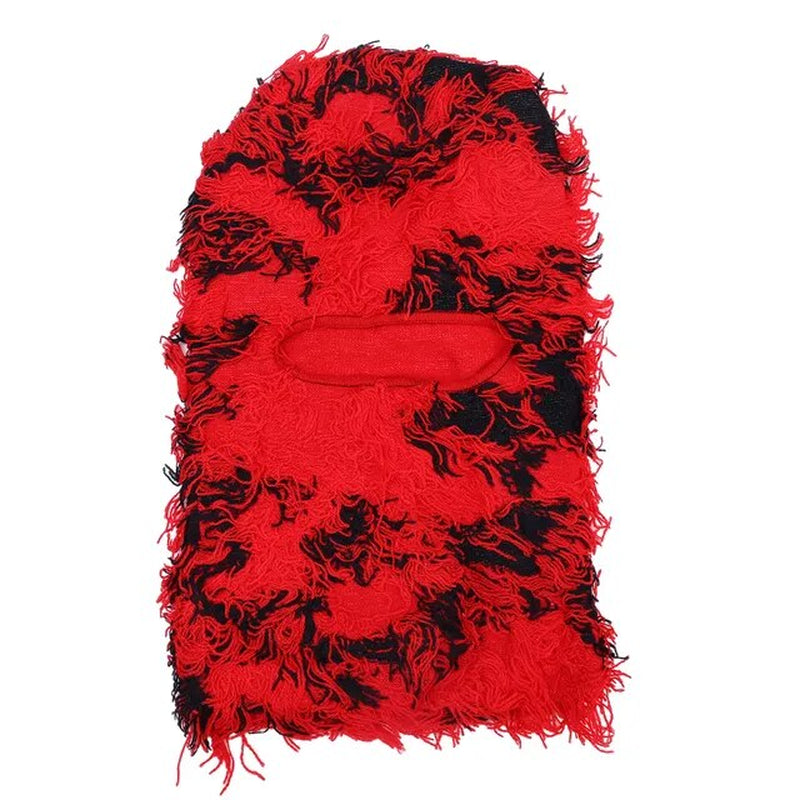  Balaclava Distressed Knitted Caps Full Face Ski Mask Women/Men Outdoor Camouflage Fleece Fuzzy Ski Balaclava BeaniesHat