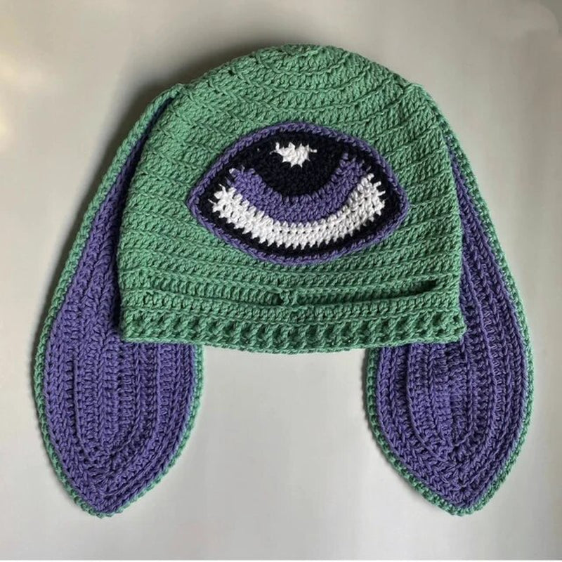 Cosplay Girls Cute Cartoon Animal Ears Cap, Knitted Bunny Ears, Windproof Mask