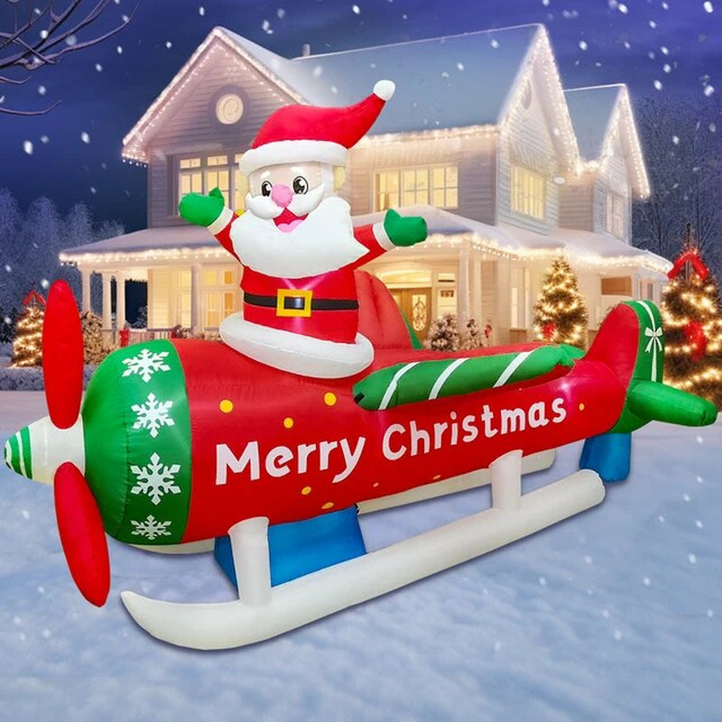 Hot Santa Claus Merry Christmas Tree Arch Sleigh Home Outdoor Inflatable Decoration Cosplay