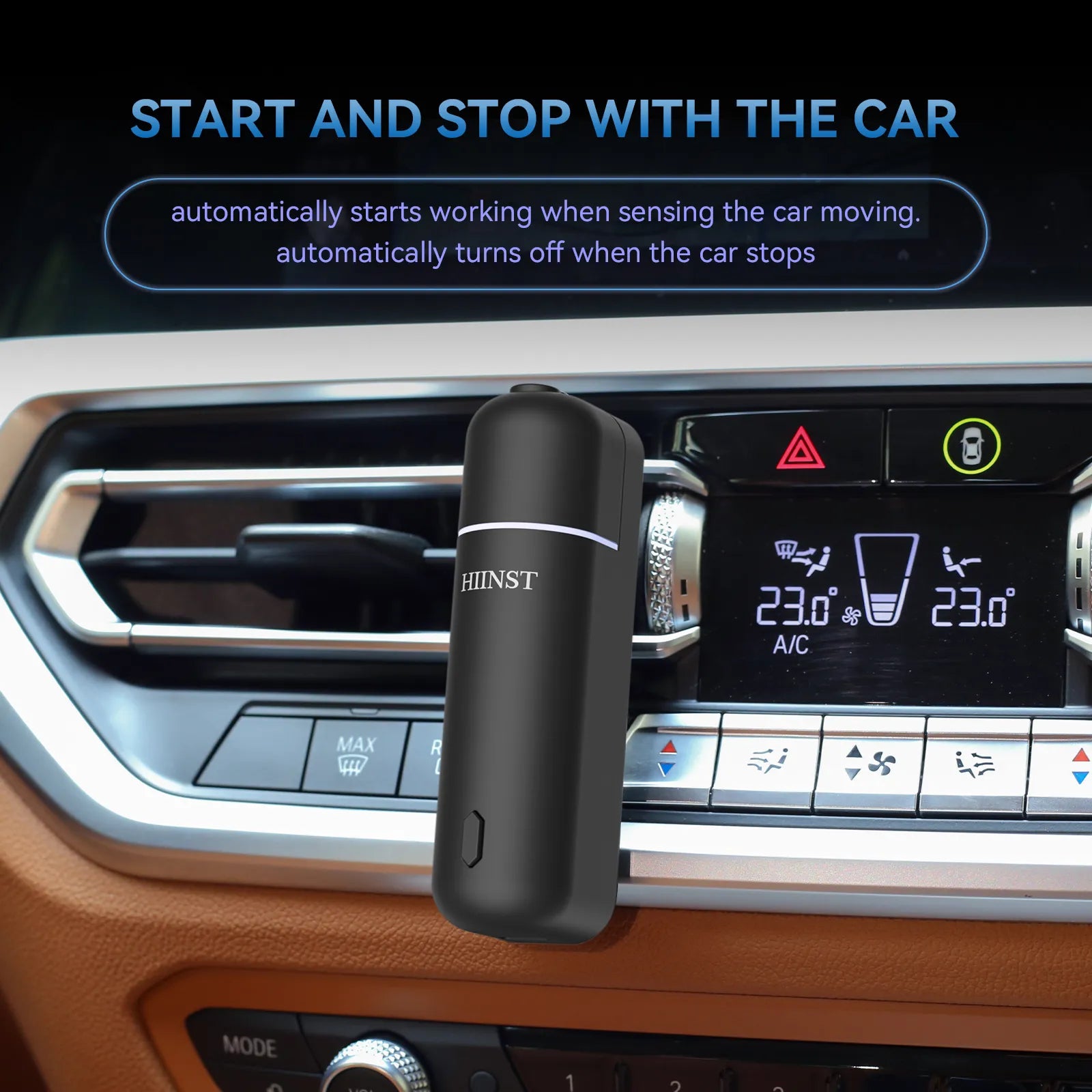 Car Perfume Vent Clip Battery Operated Scent Diffuser Cordless Design with Six Scent Small Portable Gifts for Him/Her