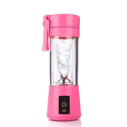 1Pc Pink Mini Portable Blender with USB charger, 6 Blades Mini Juicer/Mixer