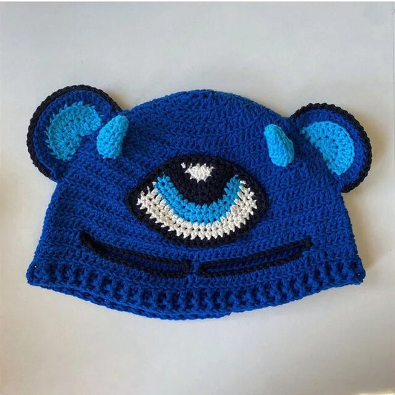 Cosplay Girls Cute Cartoon Animal Ears Cap, Knitted Bunny Ears, Windproof Mask