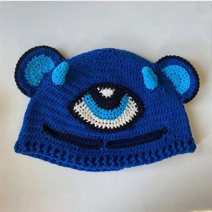 Cosplay Girls Cute Cartoon Animal Ears Cap, Knitted Bunny Ears, Windproof Mask