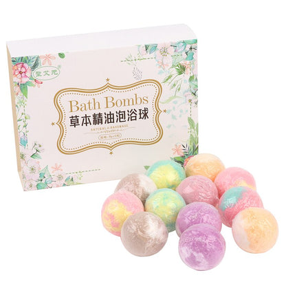 12Pcs/Set Natural Mini Handmade Bath/Foot Spa Bombs w/ Rich Essential Oils for Moisturizing Dry Skin (Relaxing Scent)