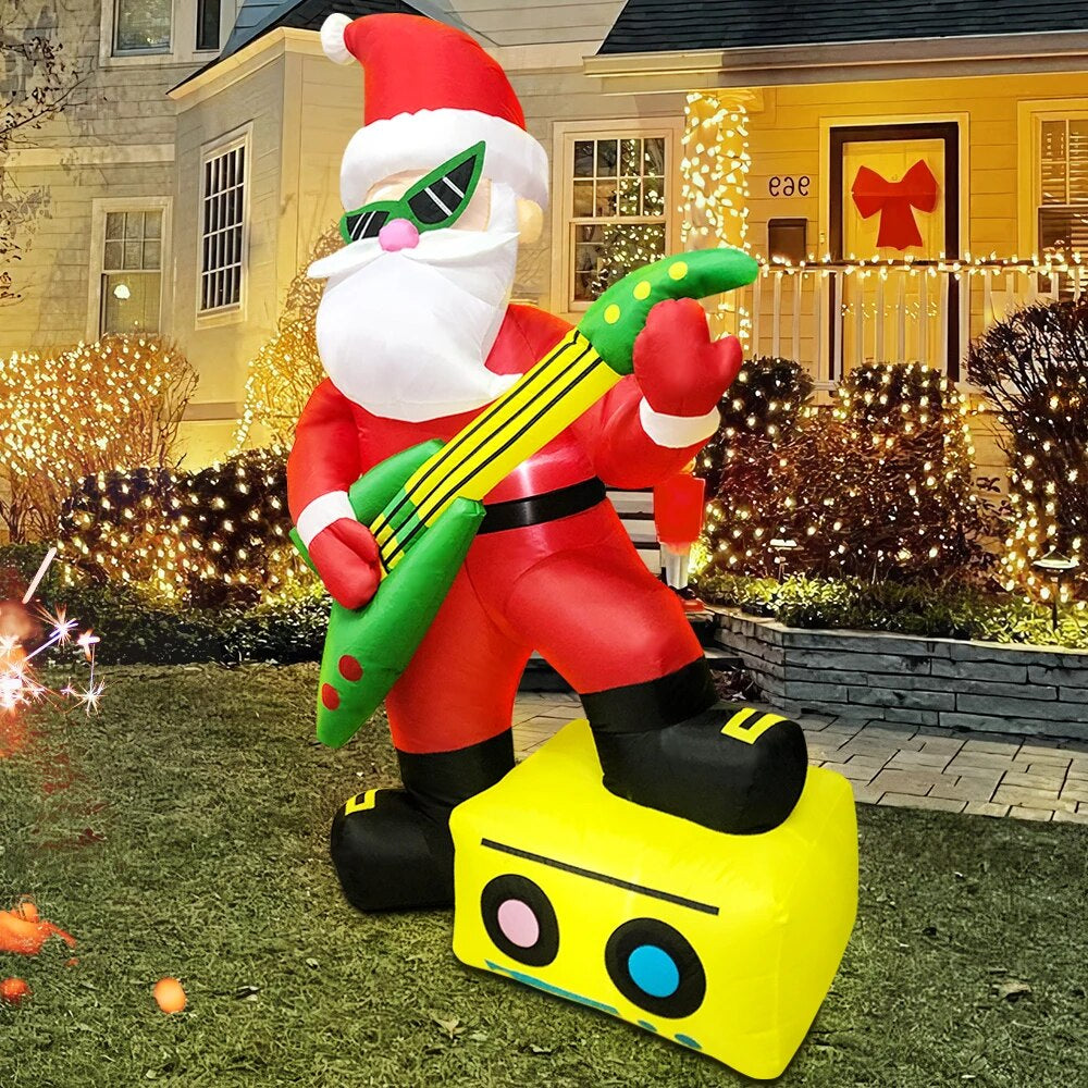 Hot Santa Claus Merry Christmas Tree Arch Sleigh Home Outdoor Inflatable Decoration Cosplay