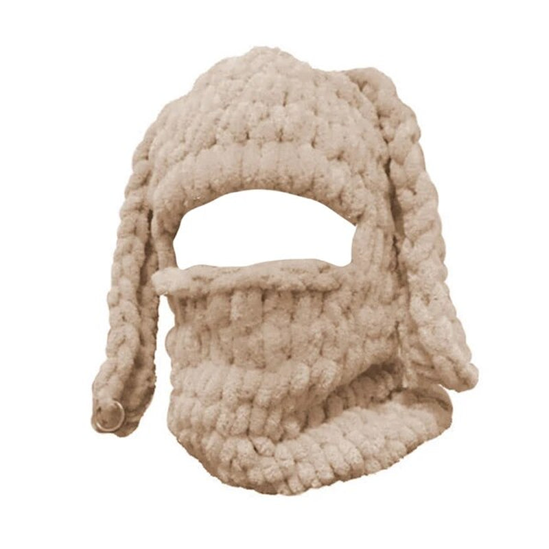 Adults Rabbit Ear Hat Funny Soft Balaclava Knitted with Ears Winter Crochet Hat 