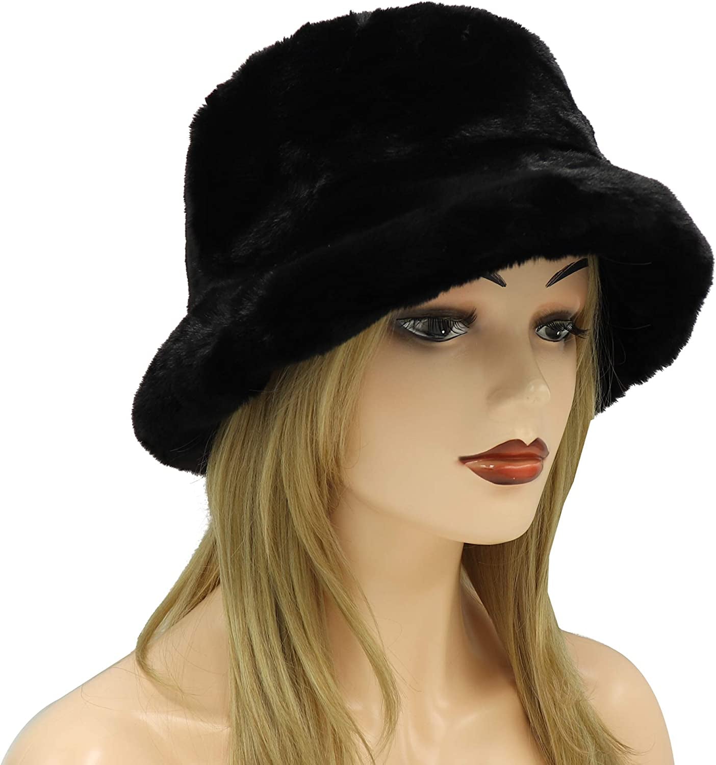Winter Faux Fur Bucket Hat Fluffy Warm Hat Unisex