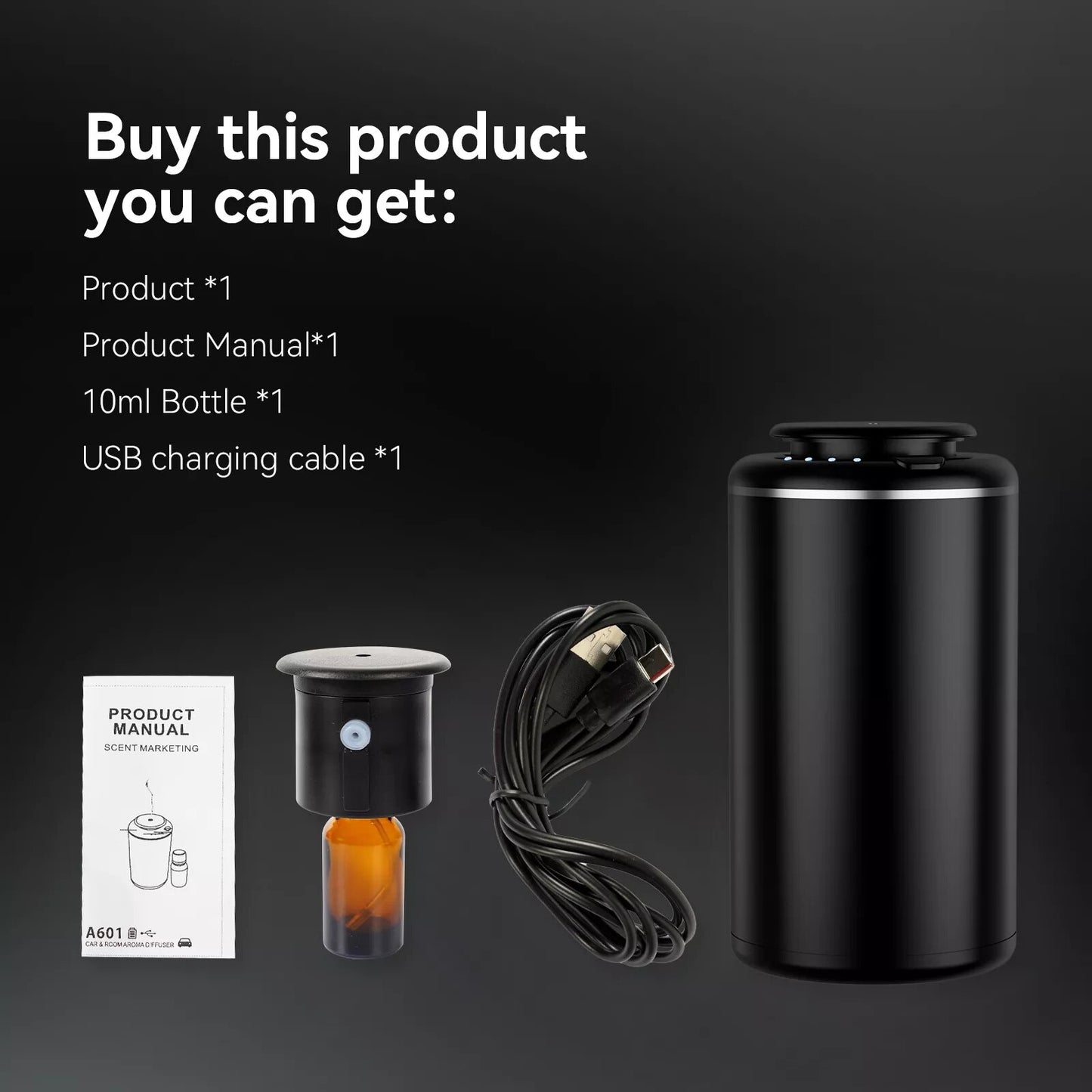 Electric Scent Car Air Freshener, USB Powered Aromatic Product Waterless Perfume Essential Oil Car Aroma Diffuser