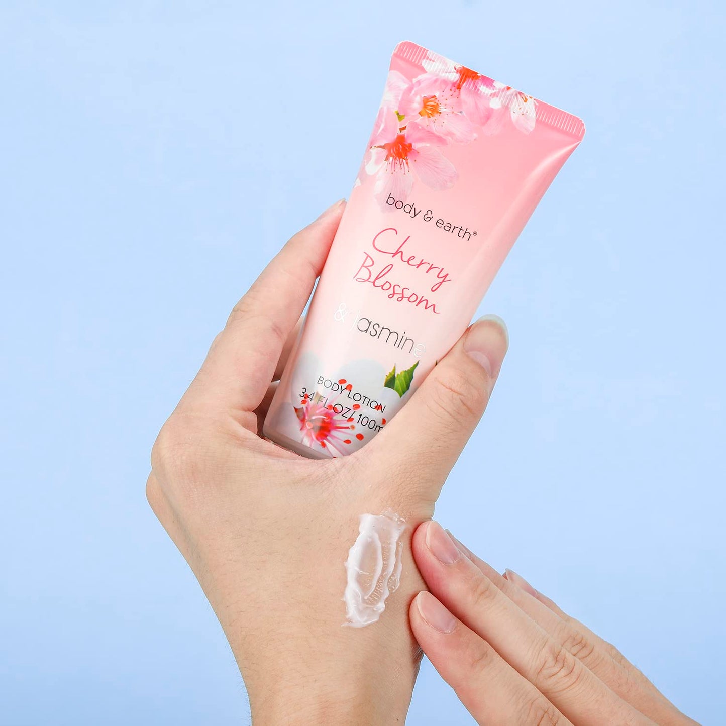 Spa Earth & Body 8 Pcs Bath Sets with Cherry Blossom & Jasmine Scent Bubble Bath,Shower Gel, Body & Hand Lotion 