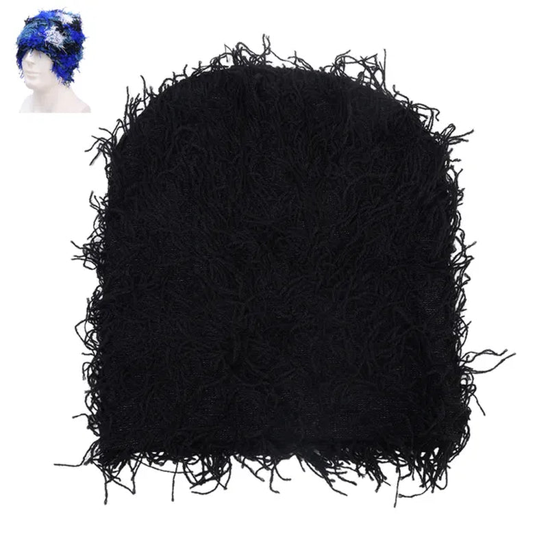  Balaclava Distressed Knitted Caps Full Face Ski Mask Women/Men Outdoor Camouflage Fleece Fuzzy Ski Balaclava BeaniesHat