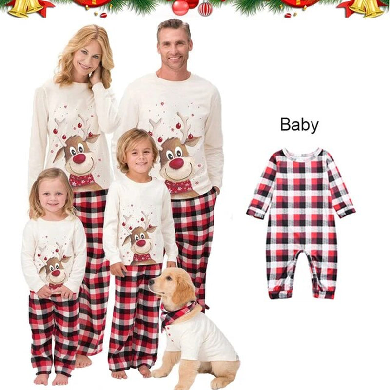  Winter Christmas Pajamas for Family Mom/Dad/Kids/Dog Deer Pajamas