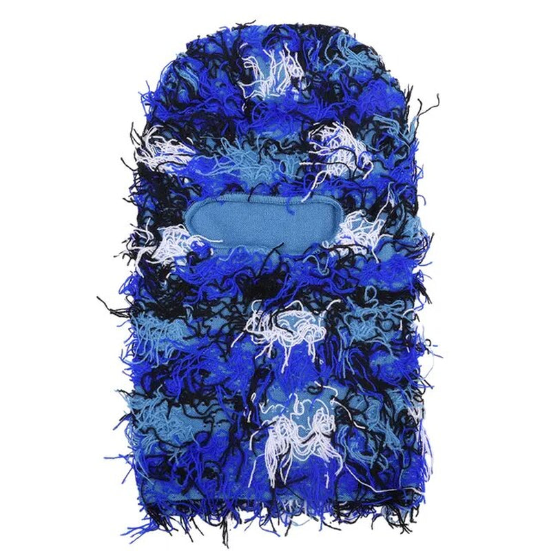  Balaclava Distressed Knitted Caps Full Face Ski Mask Women/Men Outdoor Camouflage Fleece Fuzzy Ski Balaclava BeaniesHat