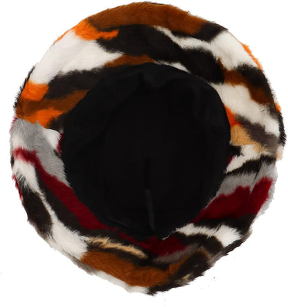 Fuzzy Bucket Hat for Women Furry Fur Bucket Hat Winter Warm Plush Fisherman Fluffy Sherpa Bucket Hat