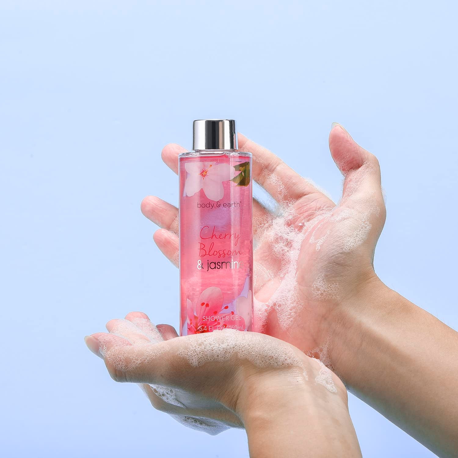 Spa Earth & Body 8 Pcs Bath Sets with Cherry Blossom & Jasmine Scent Bubble Bath,Shower Gel, Body & Hand Lotion 