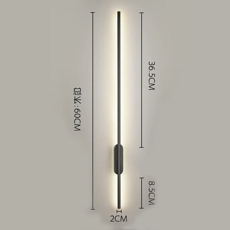 60Cm Strip LED Living Room Wall Light Modern Nordic Sofa Background Full Copper Bedroom Bedside Wall Light AC85-265V