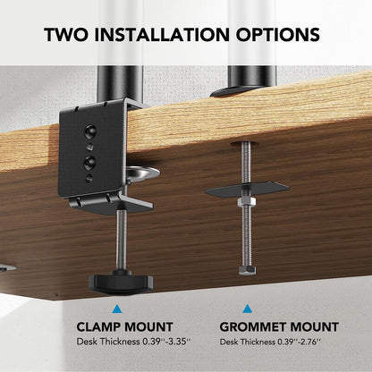 Laptop Monitor Mount,Single Monitor Desk Mount Holds 32 Inch,Laptop Notebook Desk Mount Stand Fits up to 17 Inch,Fully Adjustable Weight up to 22Lbs