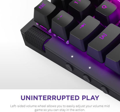 Function Minitkl - Compact Tenkeyless Gaming Keyboard – Gateron Red Mechanical Switches: Linear, Fast, and Quiet – Hot-Swappable – RGB Backlit – Aluminum Top Plate – Sound Dampening Foam – Black