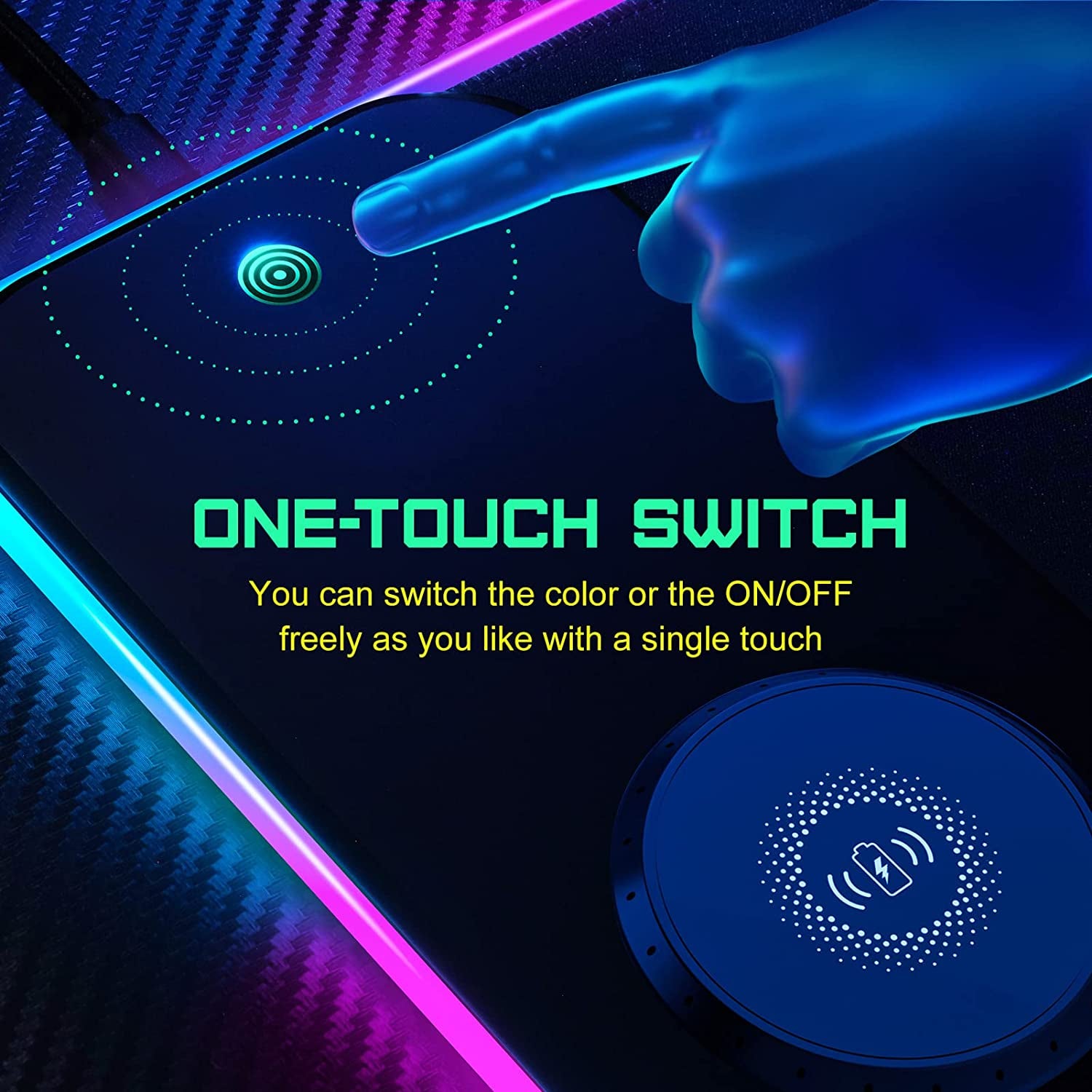15W Wireless Charging RGB Gaming Mouse Pad, LED Mouse Pad 800X300X4Mm, 10 Light Modes Extra Large Mousepad Non-Slip Rubber Base RGB Desk Mat for Gaming, Macbook, PC, Laptop, Desk