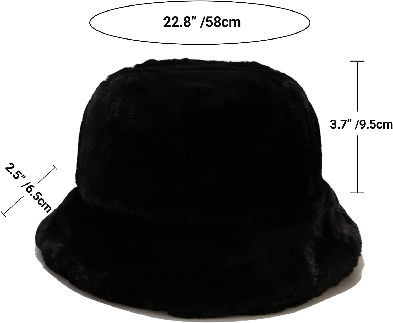 Winter Faux Fur Bucket Hat Fluffy Warm Hat Unisex
