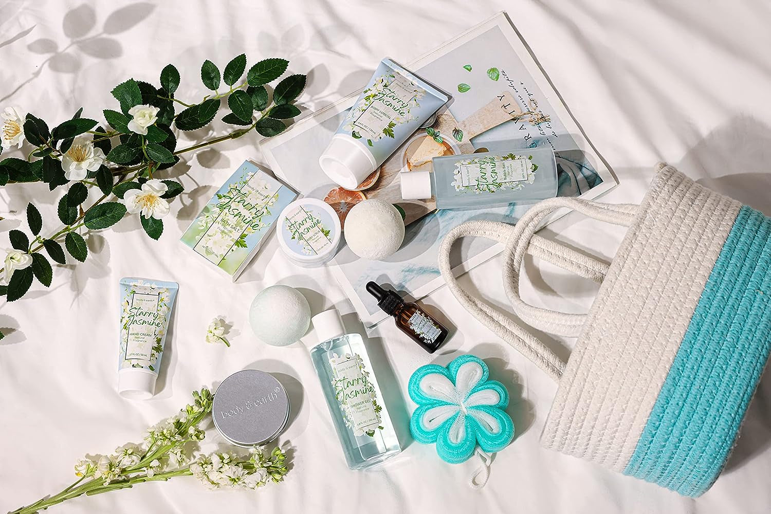  Bath Gifts Set for Women, with Essential Oil, Shower Gel, Bubble Bath, Spa Set