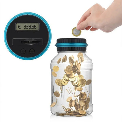 1.8L Piggy Bank Electronic Digital LCD Counting, Coin/Money Saving Jar 