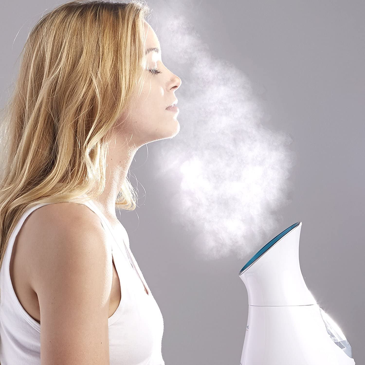 Nanosteamer Large 3-In-1 Nano Ionic Facial Steamer with Precise Temp Control - Humidifier - Unclogs Pores - Blackheads - Spa Quality - Bonus 5 Piece Stainless Steel Skin Kit (Teal)