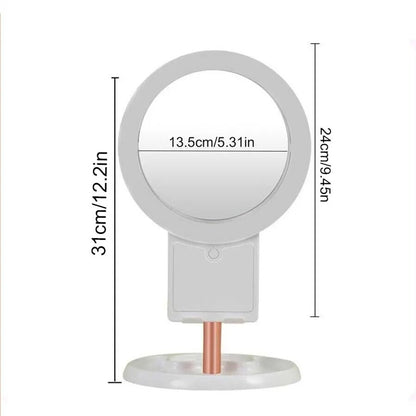 10X/1X Rotatable Desktop Makeup Mirror Light/ Makeup Mirror Portable Dimming Touch Switch