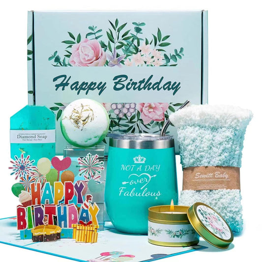 Gifts for Women,Bath Relaxing Spa Gift Basket for Her, Mom, Sister, Female Friends, Daughter,Unique Wine Gift Set Idea for Women Who Have Everything
