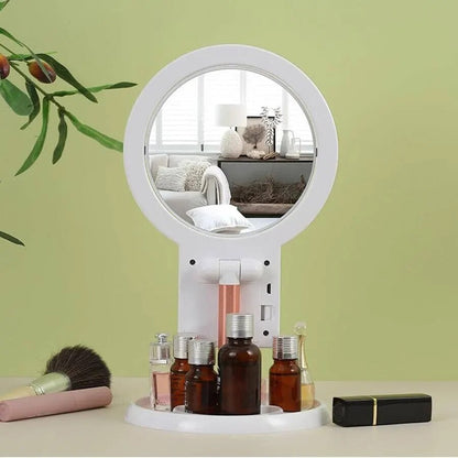 10X/1X Rotatable Desktop Makeup Mirror Light/ Makeup Mirror Portable Dimming Touch Switch