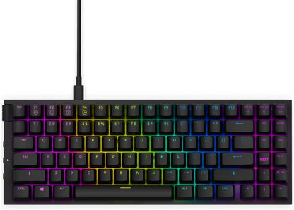 Function Minitkl - Compact Tenkeyless Gaming Keyboard – Gateron Red Mechanical Switches: Linear, Fast, and Quiet – Hot-Swappable – RGB Backlit – Aluminum Top Plate – Sound Dampening Foam – Black