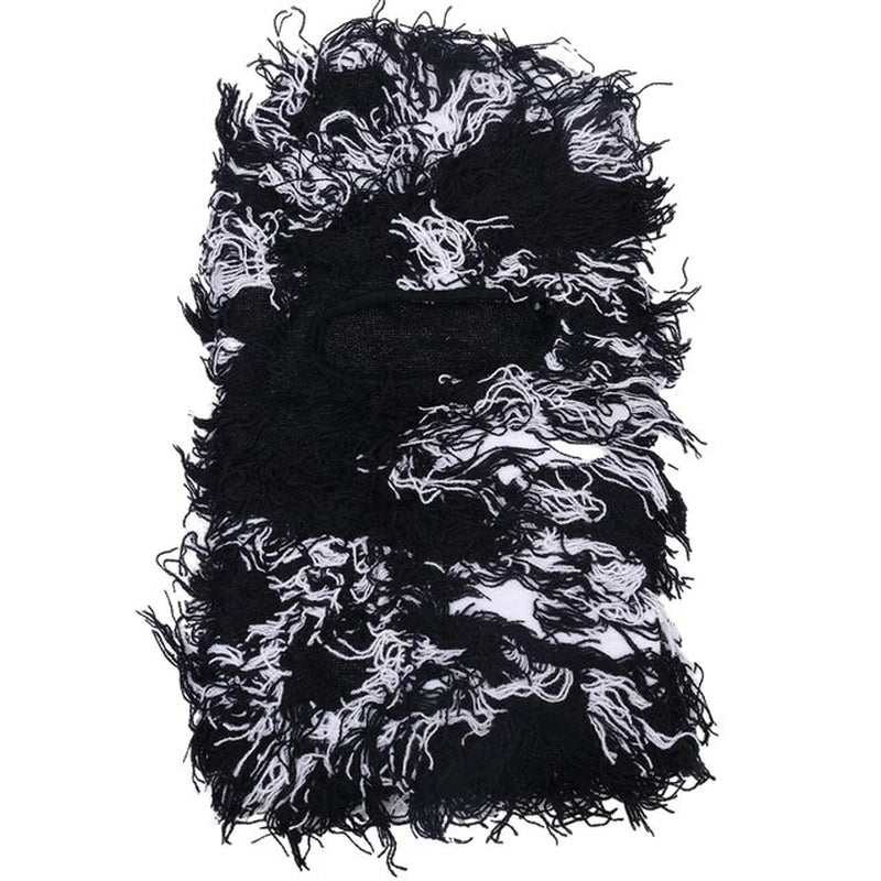  Balaclava Distressed Knitted Caps Full Face Ski Mask Women/Men Outdoor Camouflage Fleece Fuzzy Ski Balaclava BeaniesHat