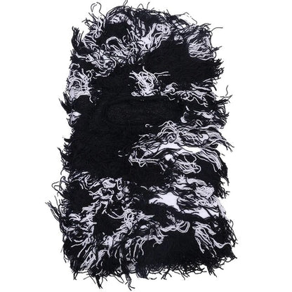  Balaclava Distressed Knitted Caps Full Face Ski Mask Women/Men Outdoor Camouflage Fleece Fuzzy Ski Balaclava BeaniesHat