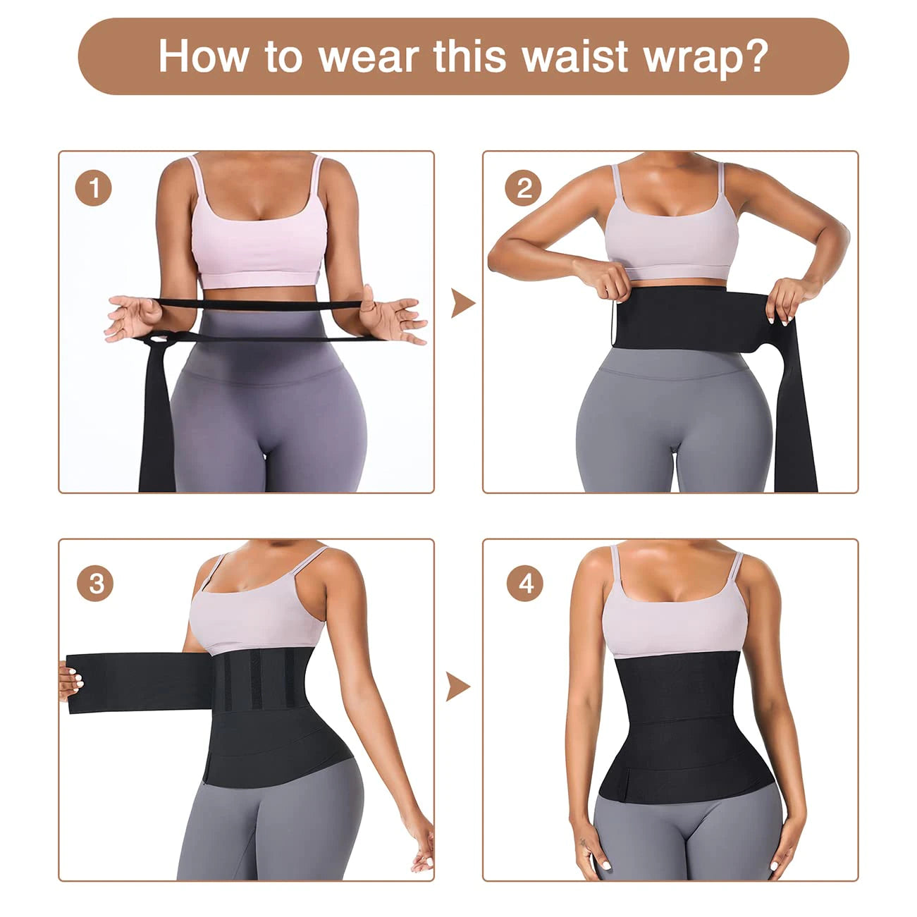 Waist Trainer for Women, Tummy Wrap, Waist Trimmer, Belt Slimming & Body Shaping Invisible Wrap
