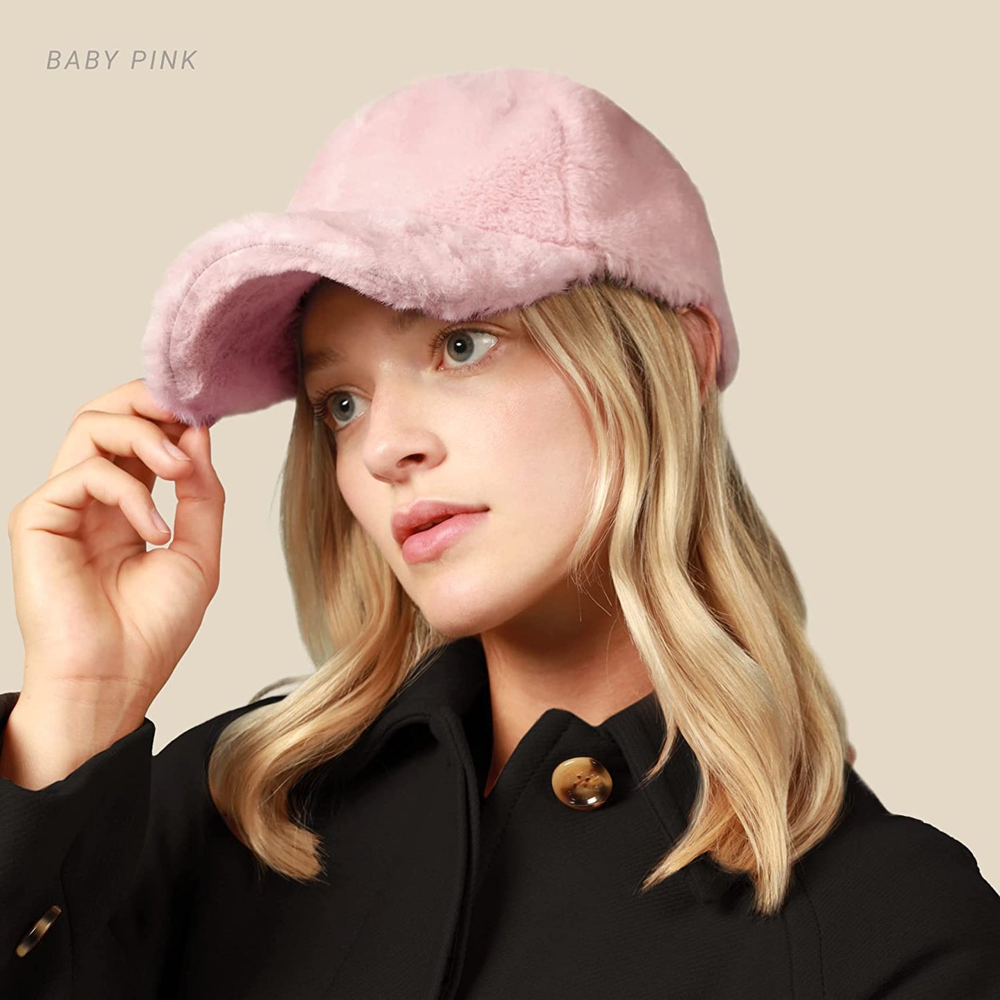 Everyday Winter Fur Baseball Cap for Women Men Fleece Dad Hat Unisex Adjustable Lightweight Polo Style Curved Brim