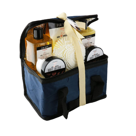Men'S Sandalwood Luxury Spa Skincare Set - Complete Care Kit for Rugged Revitalization, Exfoliating Scrub - Bath and Body Collection for Cleansing, Moisturizing, and Rejuvenation