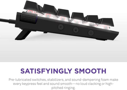 Function Minitkl - Compact Tenkeyless Gaming Keyboard – Gateron Red Mechanical Switches: Linear, Fast, and Quiet – Hot-Swappable – RGB Backlit – Aluminum Top Plate – Sound Dampening Foam – Black