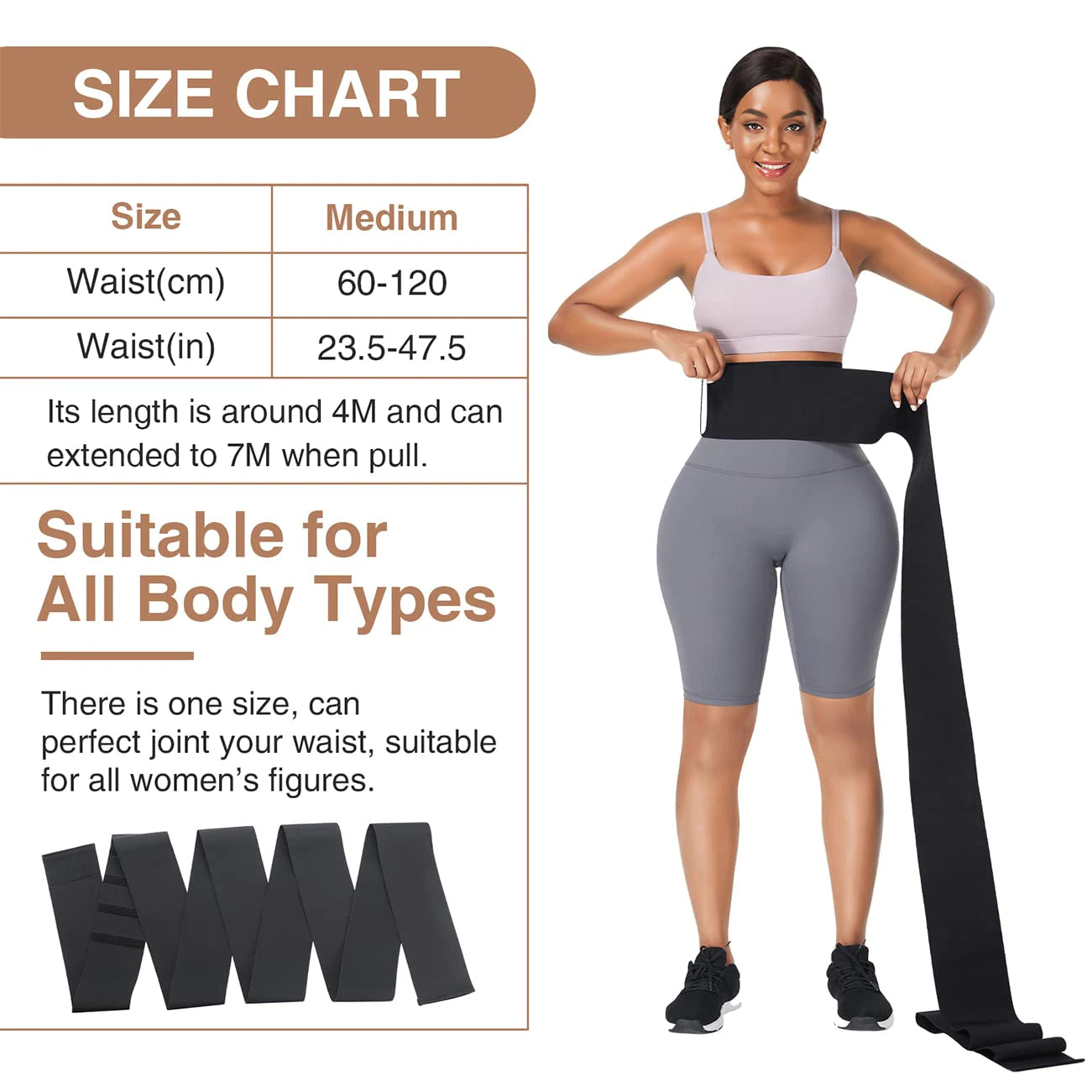 Waist Trainer for Women, Tummy Wrap, Waist Trimmer, Belt Slimming & Body Shaping Invisible Wrap