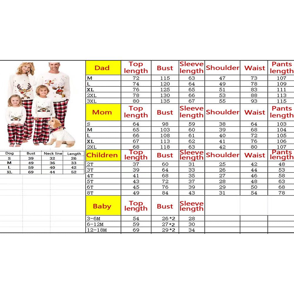 Christmas Pajamas for Family 2023 Family Matching Outfits Xmas Long Sleeve Family Jammies Matching Holiday Pajamas