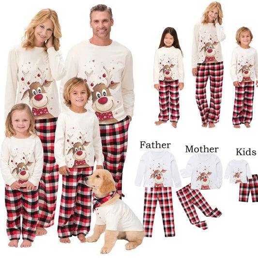 Christmas Family Pajamas Set Adult/Kid Sleepwear 2PCS  Tops +Pants Xmas Family Matching 