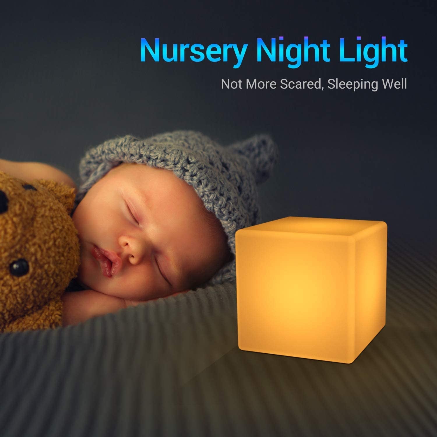 LED Light Cube:Rgb 16 Colors Cool Cosmic Cube Lights with Remote Control, MCU Tesseract Mood Lamp, IP65 Waterproof and USB Charging beside Desk Lamp, Perfect for Kids Nursery and Toys (7 Inch)