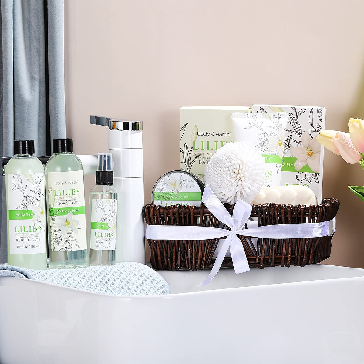 Spa/Gift Basket Gifts for Women, Lily 10Pc Spa Kit Gift Set, Bath Set